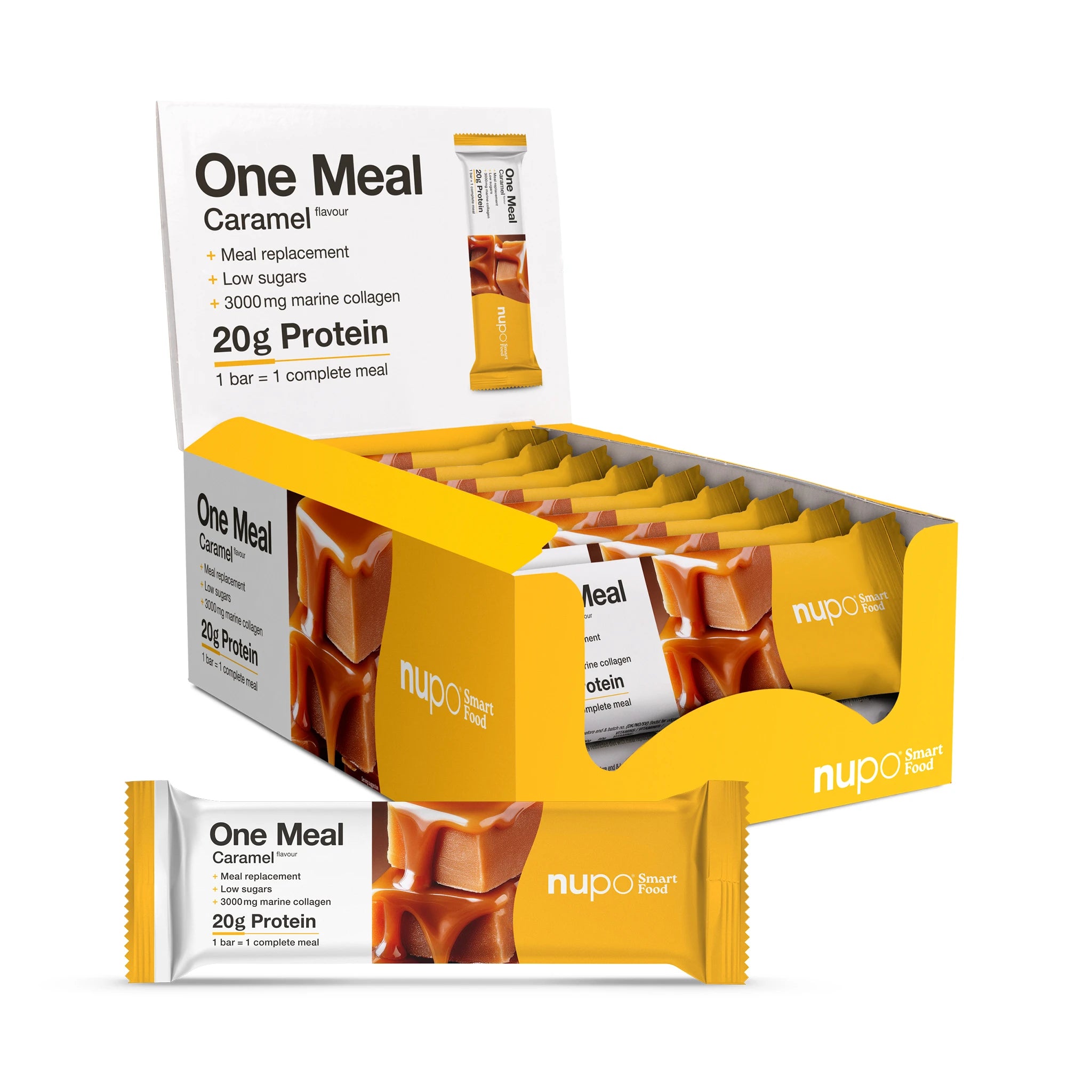 Nupo One Meal Bar Caramel måltidsersättning bar paket