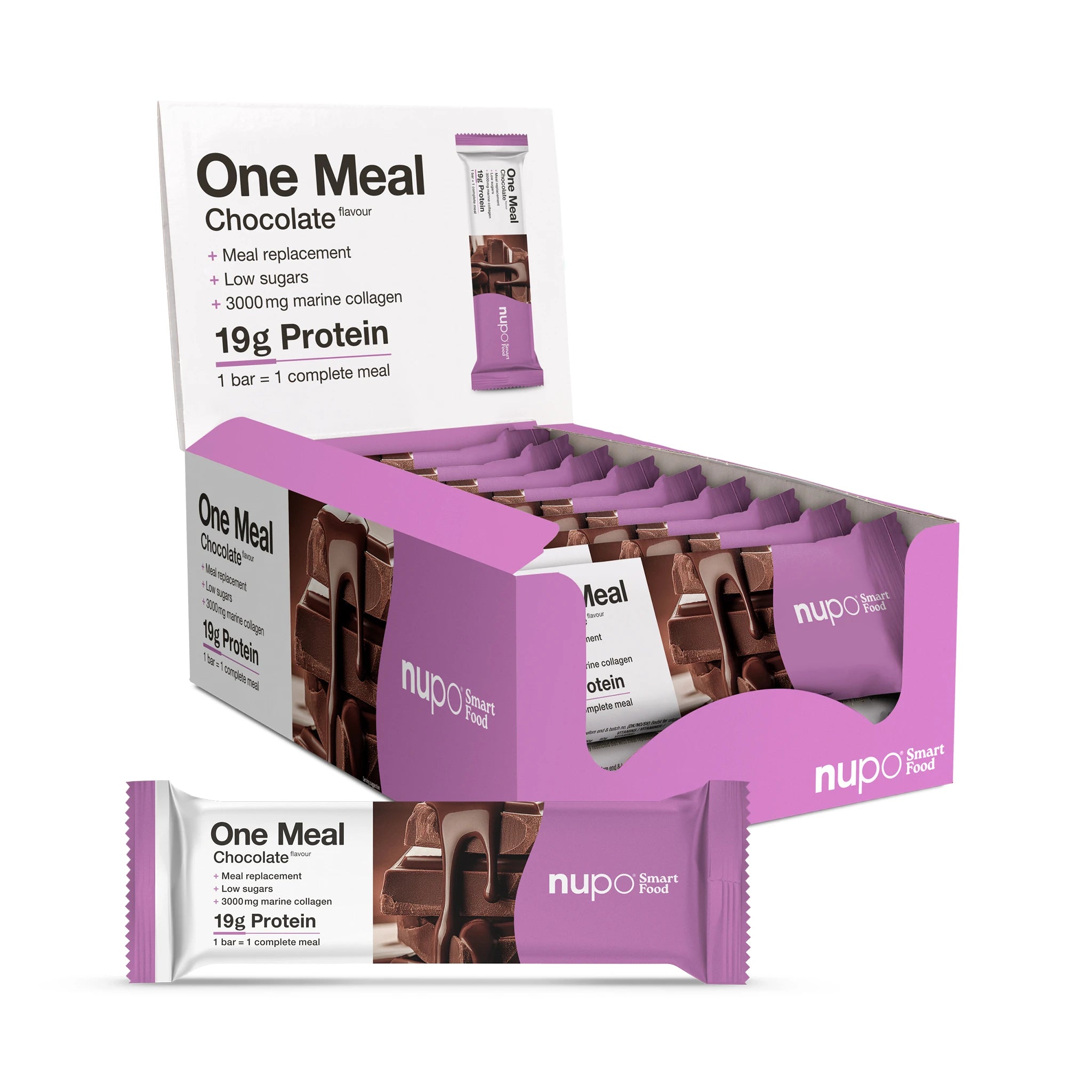 Nupo One Meal Bar Chocolate måltidsersättning bar paket