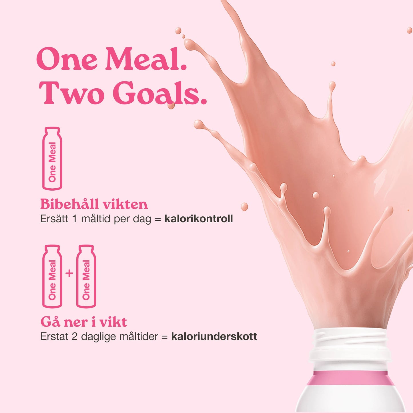 Nupo One Meal RTD Strawberry ready to drink bottle close-up
