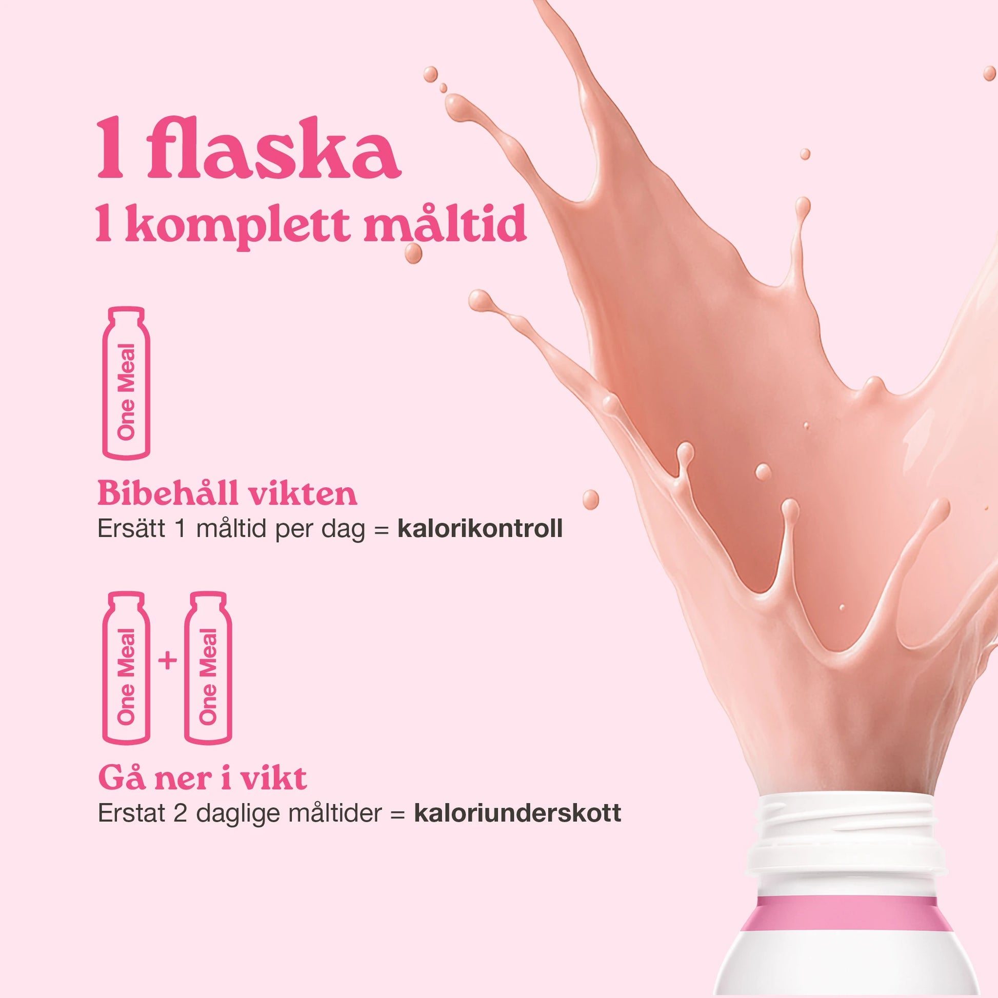 Nupo One Meal RTD Strawberry ready to drink bottle close-up