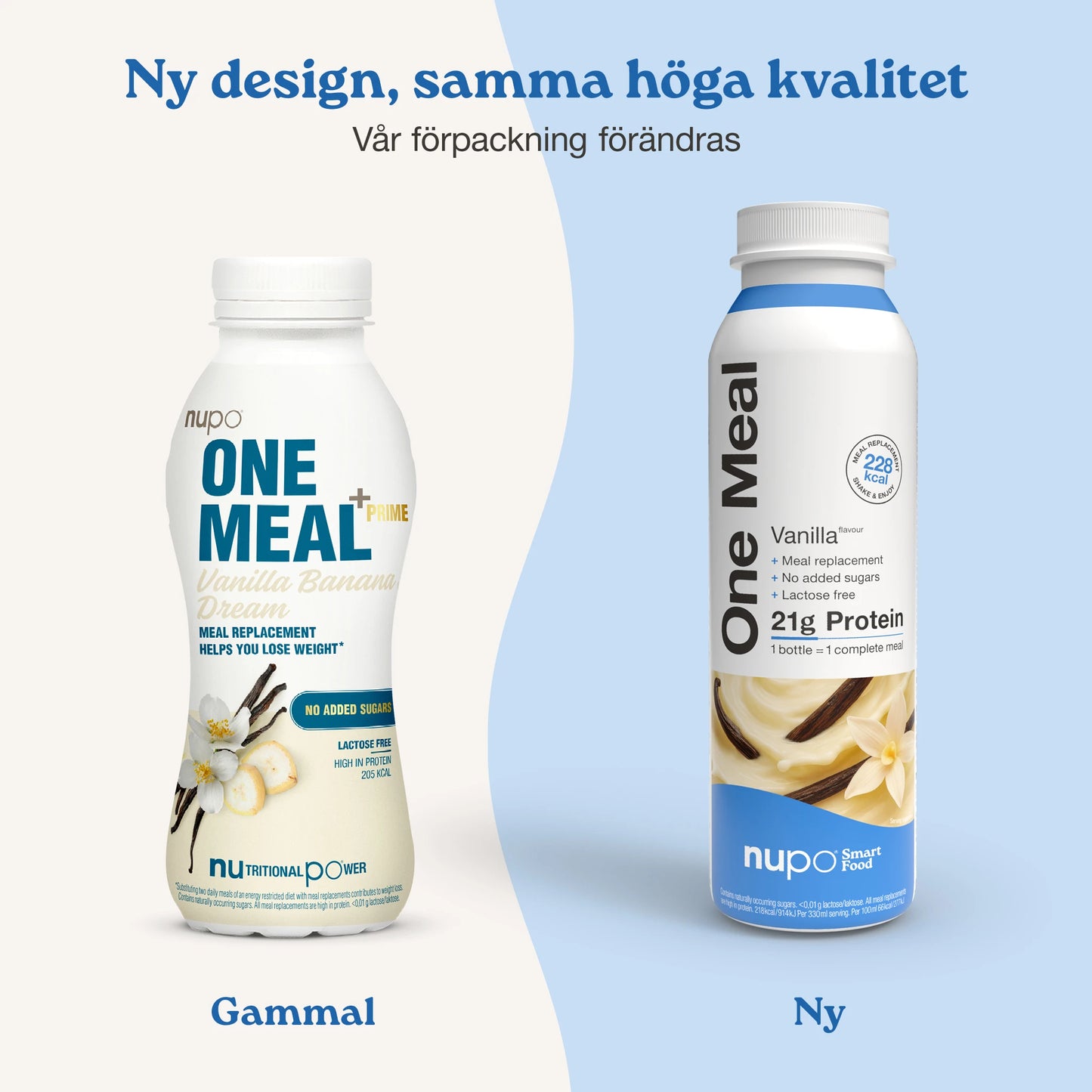 Nupo One Meal RTD Vanilla produkt och förpackning display
