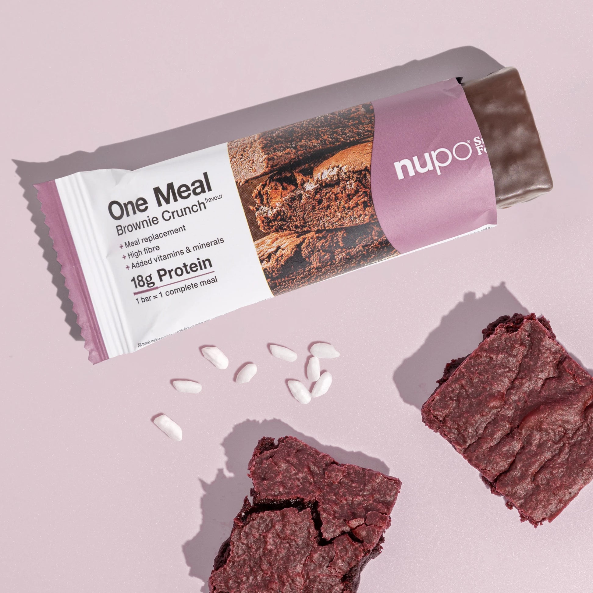 Nupo One Meal Bar Brownie Crunch näringsvärde protein fibrer vitaminer