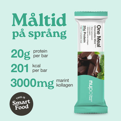 Nupo One Meal Bar Chocolate Mint näringsvärde protein fibrer vitaminer