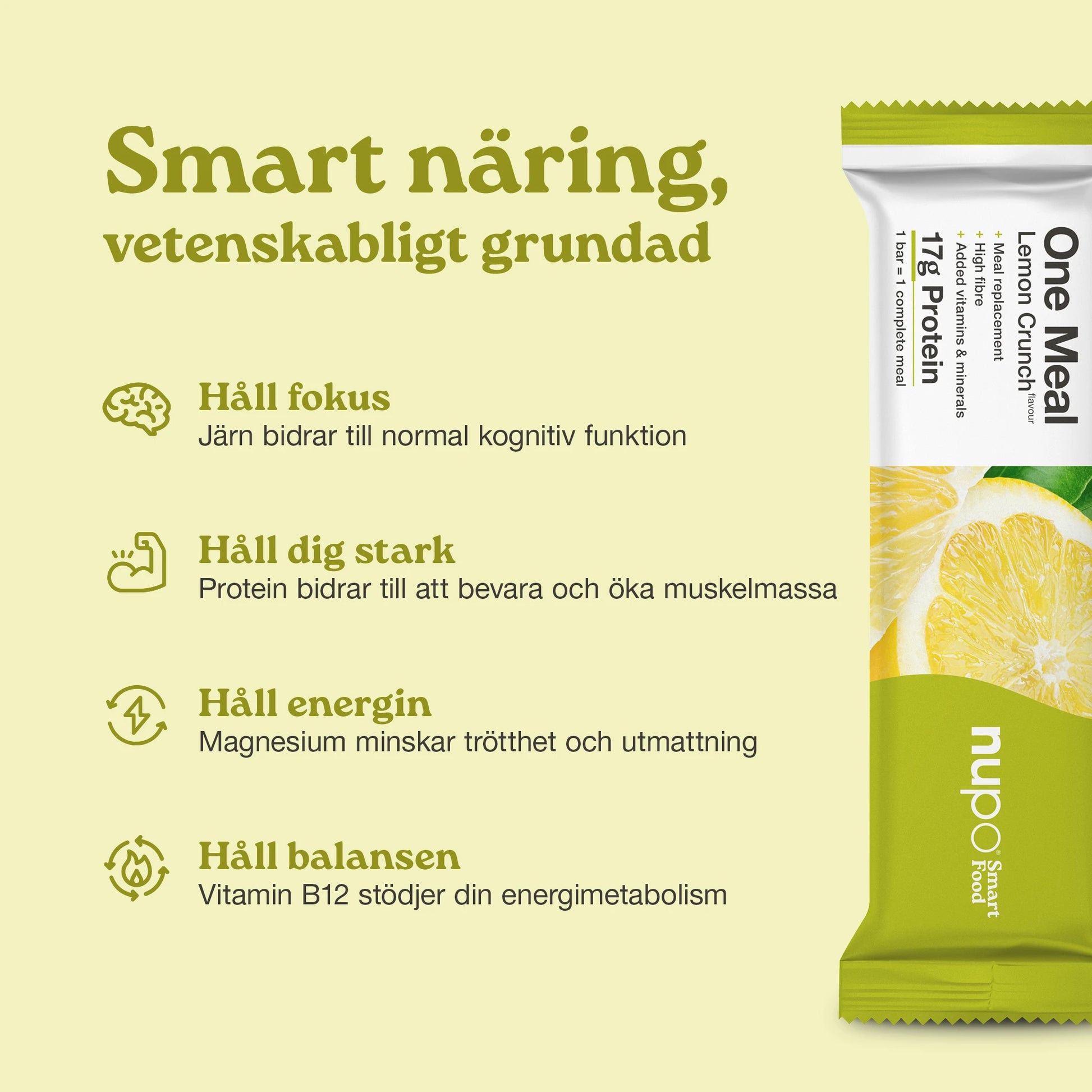 Nupo One Meal Bar Lemon Crunch med citron och yoghurt
