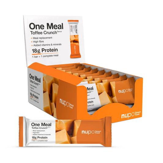 Nupo One Meal Bar Toffee Crunch måltidsersättning bar paket – proteinrik bar för viktminskning och viktkontroll