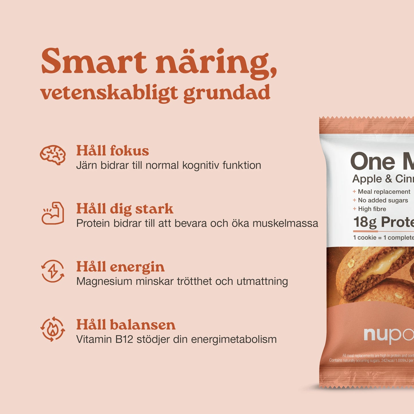 Nupo One Meal Bar Apple & Cinnamon med äpple och kanel smak
