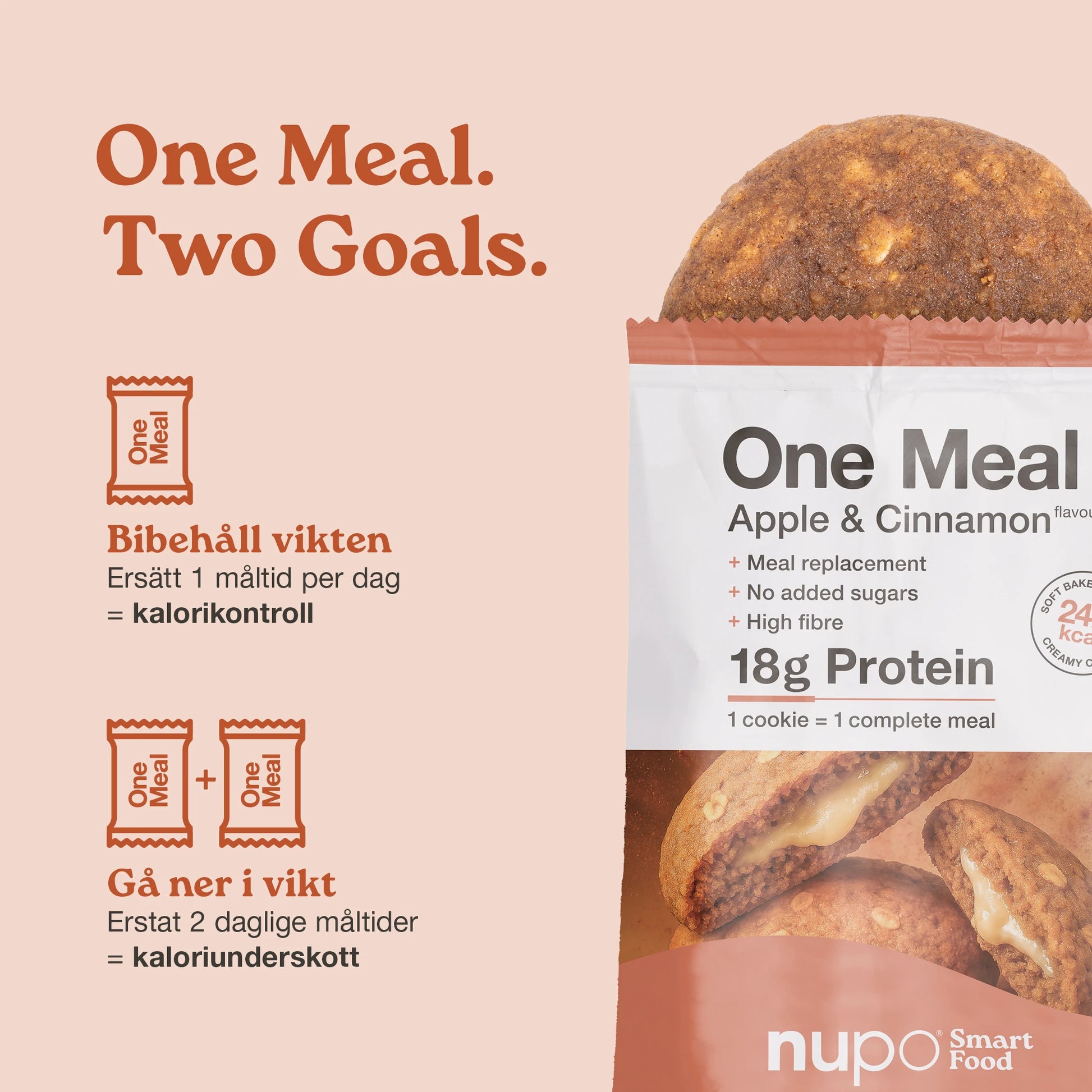 Nupo One Meal Bar Apple & Cinnamon fördelar högt protein fibrer