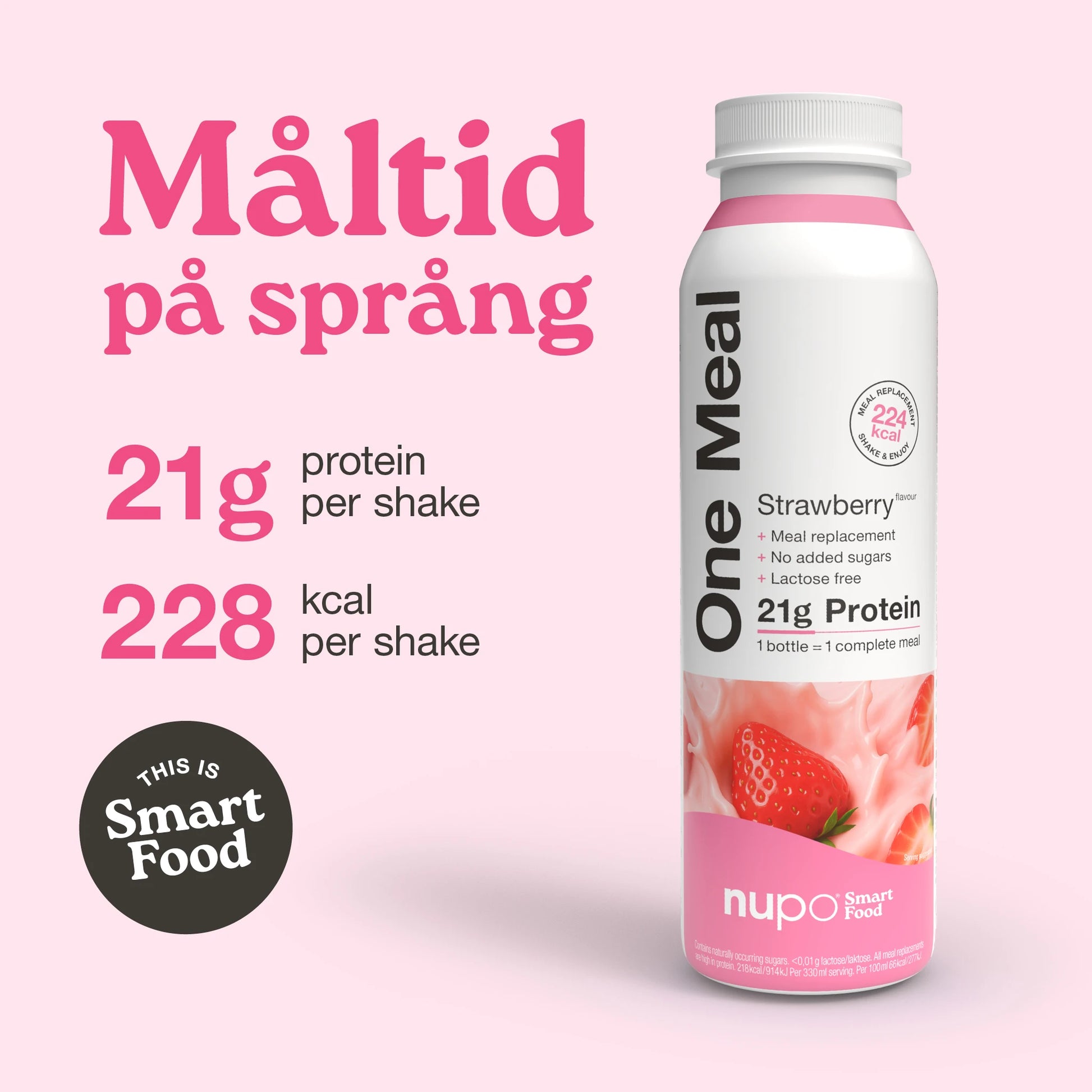 Nupo One Meal RTD Strawberry förpackning framsida