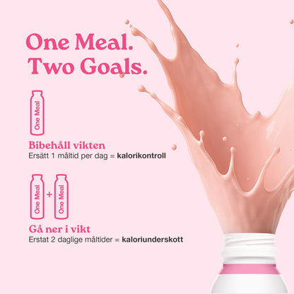 Nupo One Meal RTD Strawberry ready to drink bottle close-up